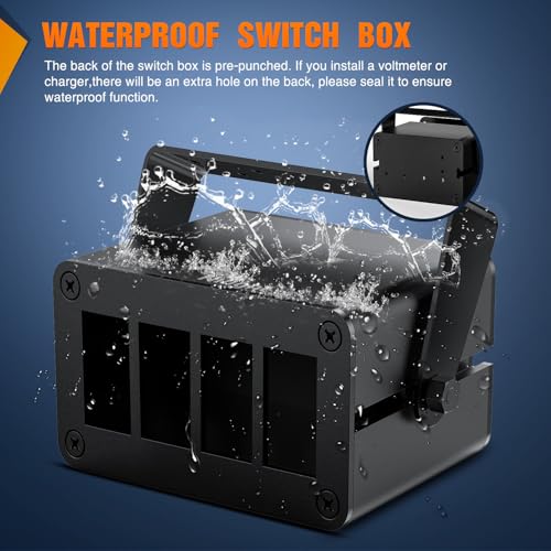 Nilight 4 Gang Rocker Switch Box Detachable Housing 4 Holes - Product Imagery