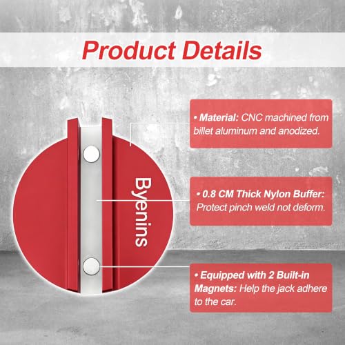 Car Universal 0.4" Grooved Magnetic Jack Pad,Frame Rail - Product Imagery