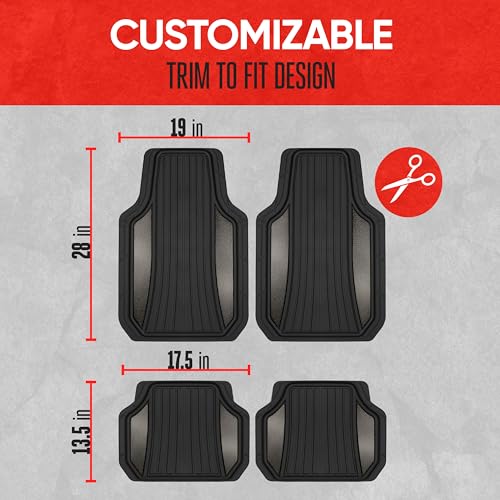 Motor Trend ChromeTech Car Floor Mats Full Set - Durable Rubber - Product Imagery