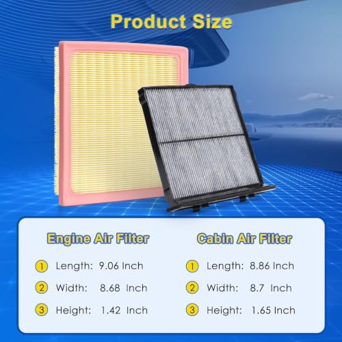 Cabin & Engine Air Filter Kit for 2019-2024 Forester 2.5L (Gas), - Product Imagery