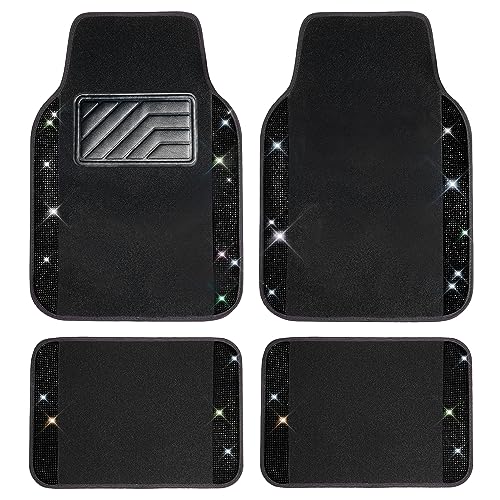 CAR PASS Bling Diamond Car Floor Mats, Sparkling Crystal Shining - Product Imagery