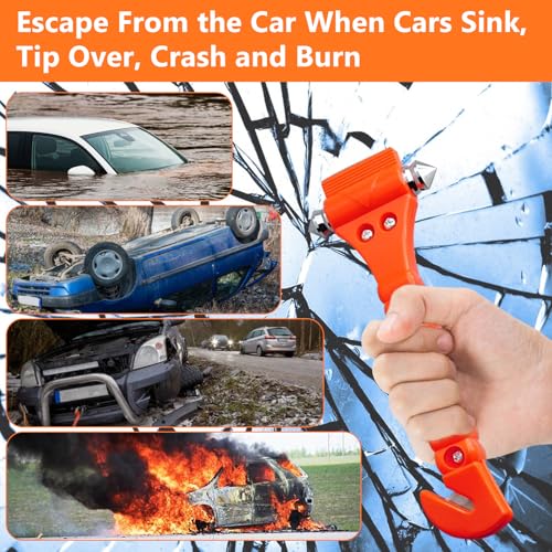 BFXM Car Window Breaker Hammer and Seat Belt Cutter 2-in-1, 2 - Product Imagery