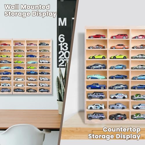 1:64 Model Car Wooden Display Case,54 Space,Storage Display - Product Imagery