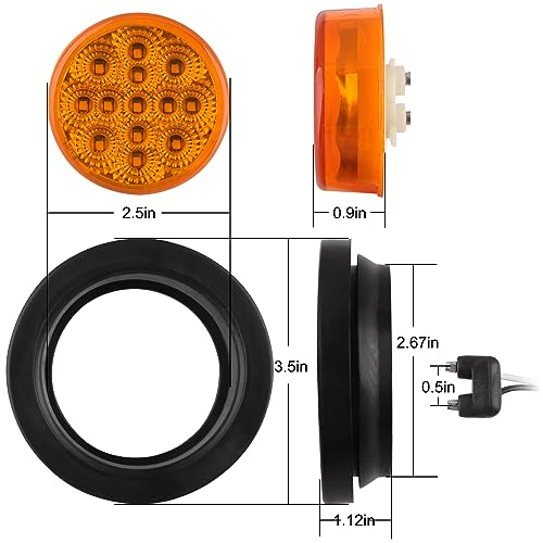 2.5" Round LED Trailer Marker Lights 13 LEDs w/Reflectors 10 - Product Imagery