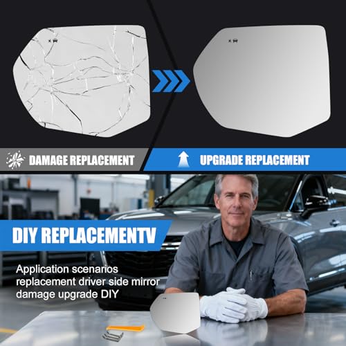 Driver Side Mirror Glass Replacement Compatible with 2021-2025 - Product Imagery