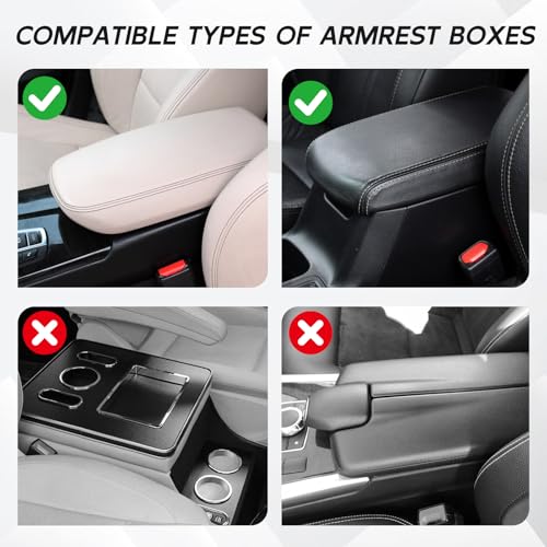 SINGARO Center Console Cover with 2 Side Pockets, Plush-Lined - Product Imagery