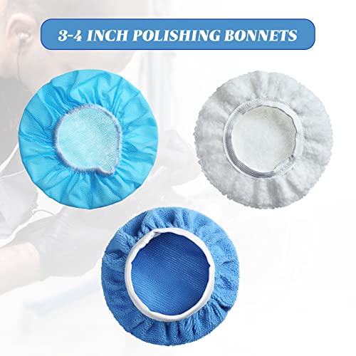 Mudder 20 Pcs 3-4 Inch Car Orbital Buffer Pads Polisher Bonnet, - Product Imagery