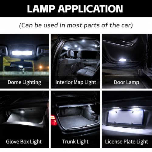 30PCS 194 LED Bulbs, T10 168 W5W Interior Light Replacement - Product Imagery