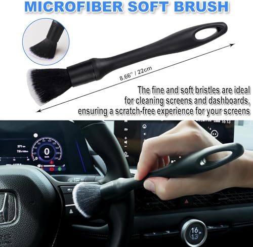 7PCS Car Detailing Brush Set, Ultra Soft Boars Hair Car Interior - Product Imagery