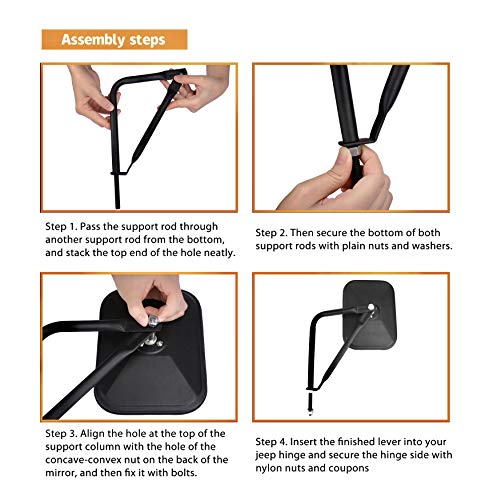JUSTTOP Mirrors Doors Off, Side View Mirrors Compatible with - Product Imagery