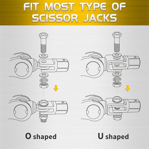 TONDA Scissor Jack Drill Adapter, 1/2 in Drive, 13/16 in Lug - Product Imagery