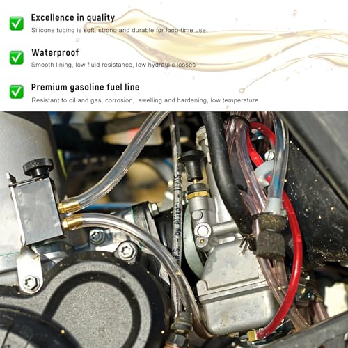 Colorful Fuel Line Hose Tube, 0.2 Inch 3.28 Feet Flexible Rubber - Product Imagery