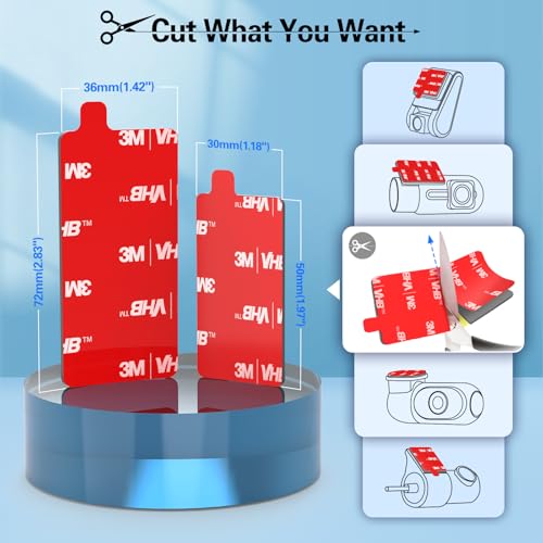 pop-tech Adhesive Pad for Dash Cam: 4Pcs Sticky Pad for Dashcam - Product Imagery