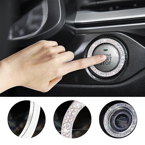 Kewucn Bling Crystal Double Rhinestone Car Engine Start - Product Imagery