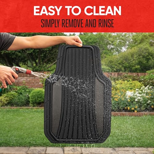 Motor Trend ChromeTech Car Floor Mats Full Set - Durable Rubber - Product Imagery