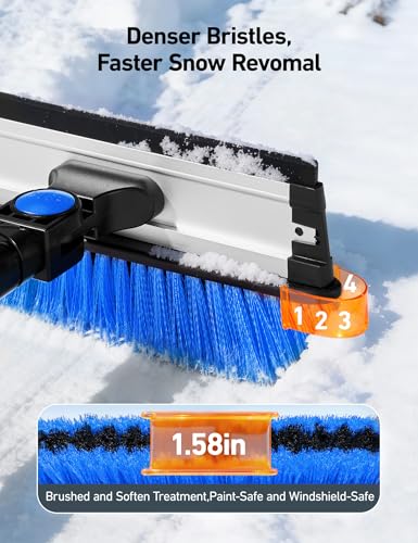 AstroAI 47" Extendable 3-in-1 Snow Brush & Ice Scrapers for Car - Product Imagery