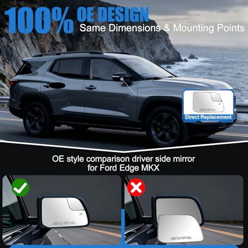 Passenger Side Mirror Replacement for Ford Edge MKX 2011 2012 - Product Imagery