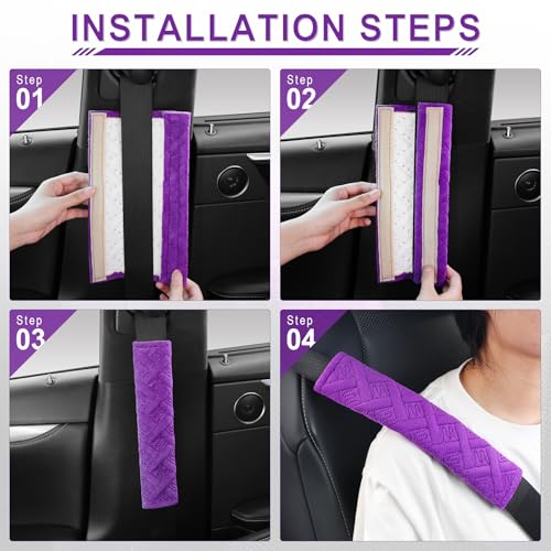 JUSTTOP 2-Pack Universal Car Seat Belt Pads Cover for A More - Product Imagery
