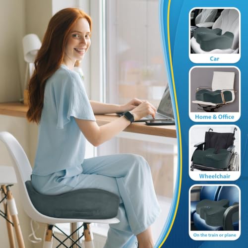 BlissTrends Memory Foam Seat Cushion for Office Chair & Car - Product Imagery