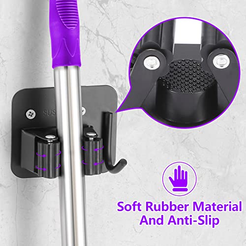 Stainless Steel Broom Holder, Heavy Duty, Rust Resistant, 4 - Product Imagery