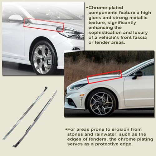Priprilod Front Fender Trim Chrome Left+Right Side Fit For - Product Imagery