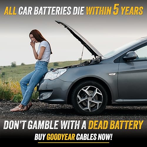 GOODYEAR Heavy Duty Jumper Cables for Car Battery - 4 Gauge - Product Imagery