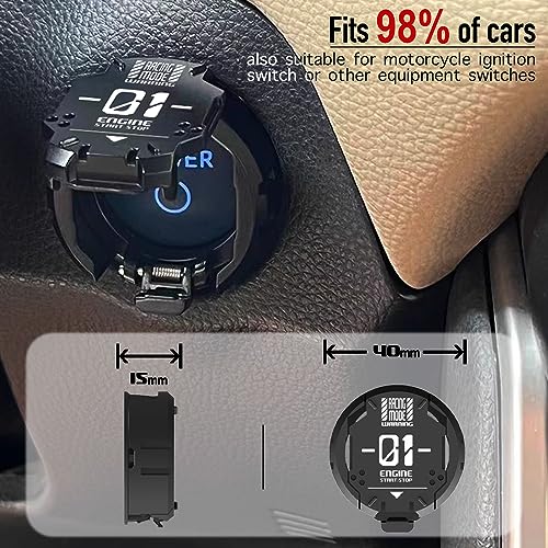 Tybasthe Push Start Button Cover, Metal Mecha Car Engine Start - Product Imagery