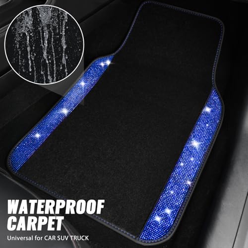 CAR PASS Bling Rhinestones Diamond Car Floor Mat,Sparkly Glitter - Product Imagery