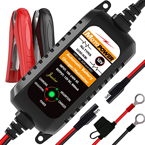 MOTOPOWER MP00205A 12V 800mA Automatic Battery Charger, - Product Imagery