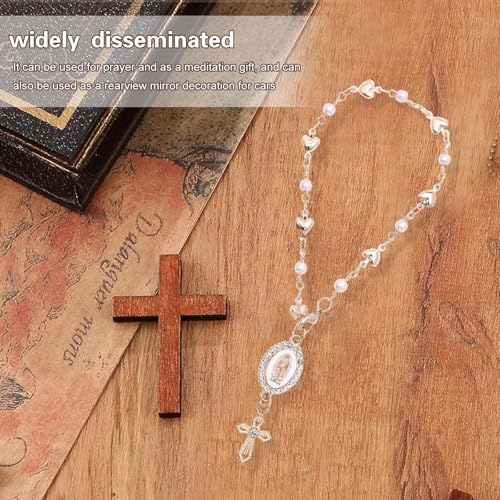 Steering Wheel Rosary Charm, Steering Wheel Accessory with - Product Imagery