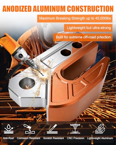2’’ Hitch Skid Plate Protection for Off-Road Trucks, Orange - Product Imagery