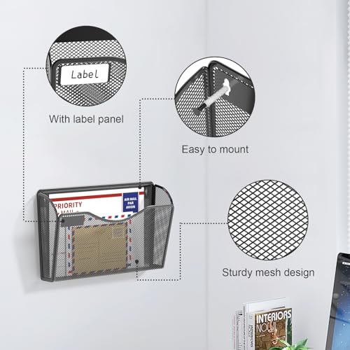 samstar 6 Pack Mesh Wall Mounted File Holder Metal Wall File - Product Imagery