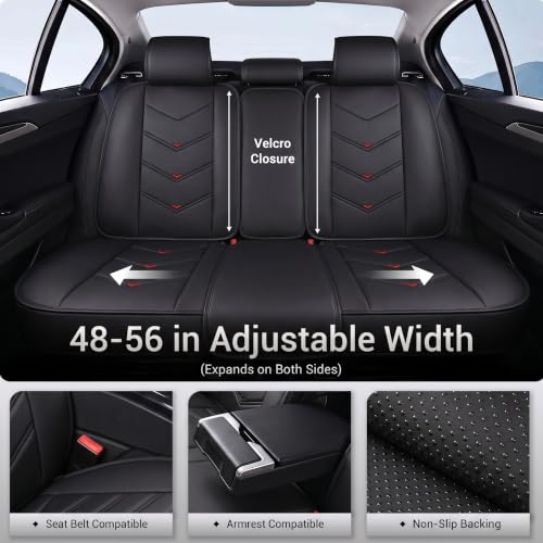 Seat Covers Full Set, Black Seat Covers for Cars 5 Seats, Car - Product Imagery