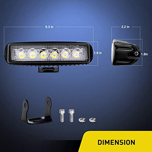 Nilight 2Pcs 18w Spot LED Work Lights LED Pods Fog Lights Off - Product Imagery