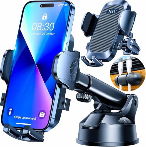 HTU Car Phone Holder【2026 Upgraded 100+LBS Suction & Safety - Product Imagery