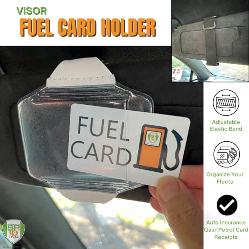 2 Pack - Heavy Duty Visor Fuel Card Holder with Clear Vinyl - Product Imagery