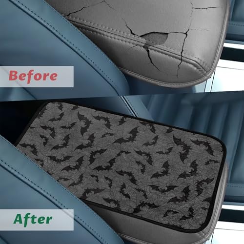 Bats Auto Center Console Cover for Women Men Flannel Car Armrest - Product Imagery