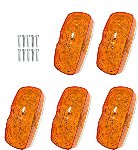 5Pcs Amber LED Trailer Marker Light, 12V 10 LED Side Marker Light - Product Imagery