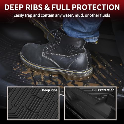 LASFIT Floor Mats for Ford F250/F350 2017-2026 Fits Crew - Product Imagery