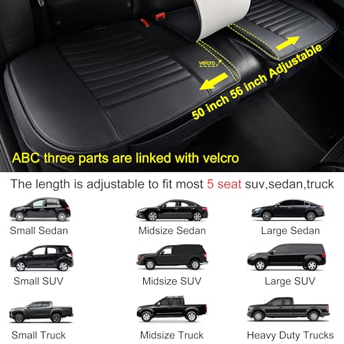 Back Seat Covers, Rear Seat Cushions, Auto Bench Protector with - Product Imagery