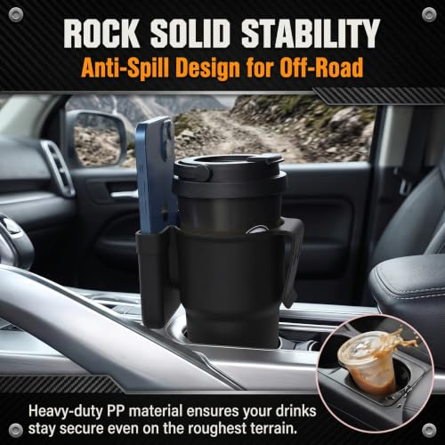 Car Door Cup Holder, 2-in-1 Bottle Stand & Phone Mount, - Product Imagery
