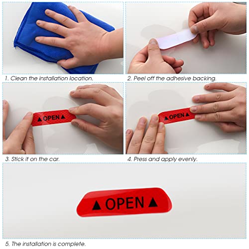 4PCS Car Door Reflective Warning Stickers, Blue - Product Imagery