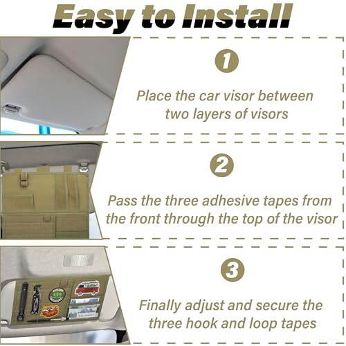 BFXM Tactical Visor Organizer, Car Visor Organizer, Sunvisor - Product Imagery