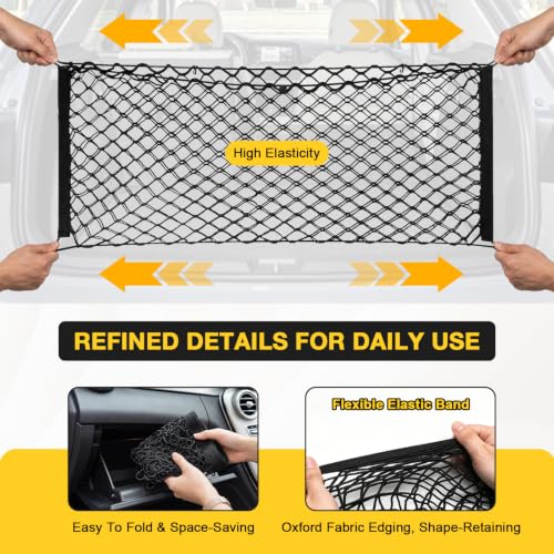 BFXM Cargo Net, 35.4"x15.7" Dual-Layer Nylon Cargo Net for SUV - Product Imagery