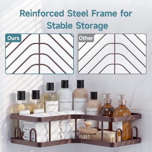 Veken Corner Shower Caddy 3-Pack, Advanced Rustproof - Product Imagery