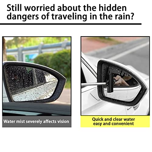8sanlione 38.6 Inch Telescopic Side Mirror Glass Squeegee, Black - Product Imagery