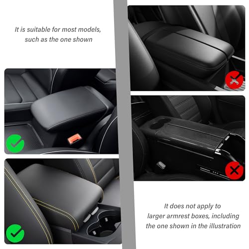 Leather Car Center Console Cover with Side Pockets,Stylish Car - Product Imagery