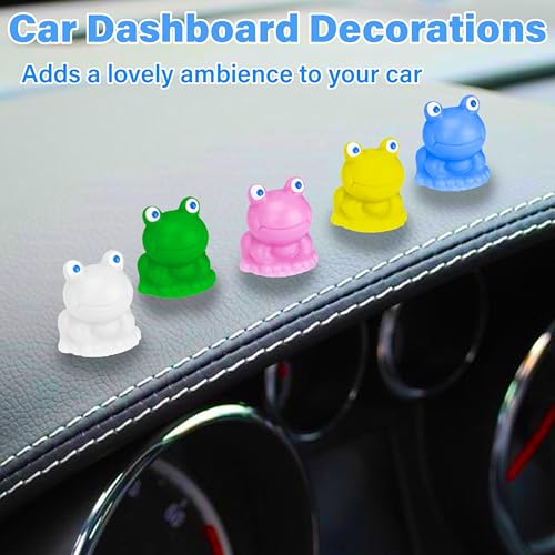 14 PCS Mini Frog Car Dashboard Decorations, Funny Frog Car - Product Imagery