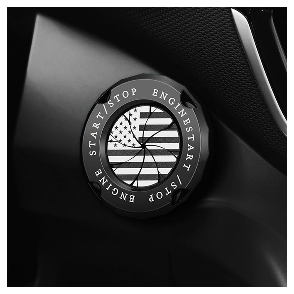 Stylish Car Push Start Button Cover,Spin Type Zinc Alloy Push to - Product Imagery