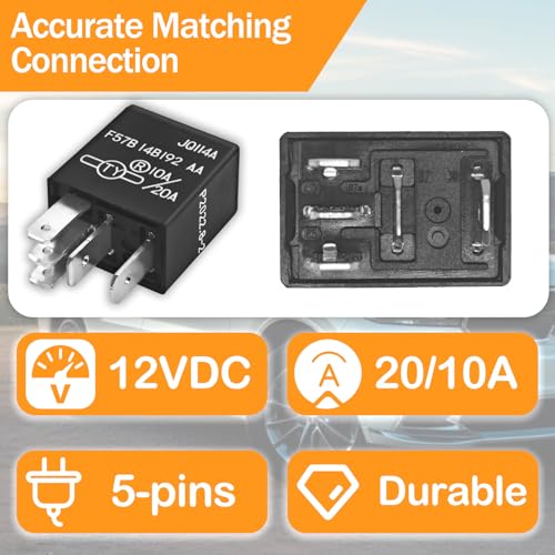 Relay F57B14B192AA (Set of 2) 10A/20A 12VDC 5Pins, Replacement - Product Imagery